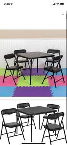 lot 10456 image: Flash Furniture Kids Black 5 Piece Folding Table and Chair Set