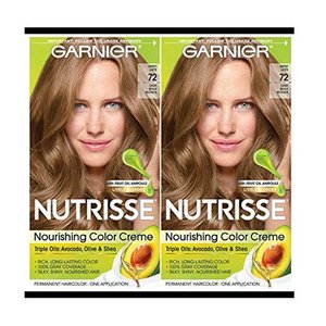 lot 10457 image: Garnier Hair Color Nutrisse Nourishing Creme, 72 Dark Beige Blonde (Sweet Latte), 2 Count