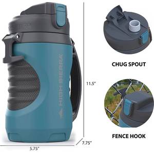 lot 10465 image: HIGH SIERRA, 64 oz Insulated Water Bottle Black