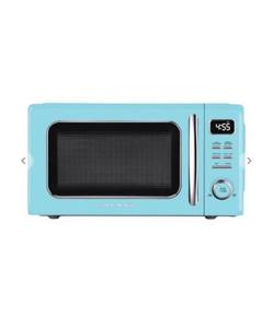 lot 10384 image: Galanz 1.1 cu. ft. Retro Countertop Microwave in Blue
