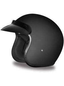 lot 10419 image: Daytona HELMETS Motorcycle Open Face Helmet Cruiser- Dull Black 100% DOT Approved. XL