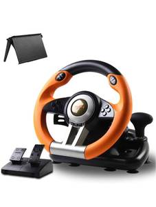 lot 10424 image: Game Racing Wheel, PXN-V3II 180° Competition Racing Steering Wheel with Universal USB Port and with Pedal.