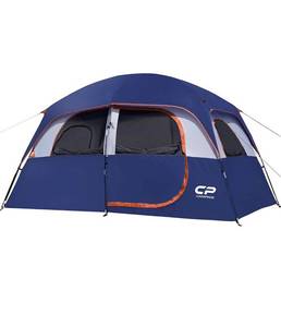 lot 10426 image: CAMPROS Tent-6-Person-Camping-Tents, Waterproof Windproof Family Tent with Top Rainfly, 4 Large Mesh Windows.