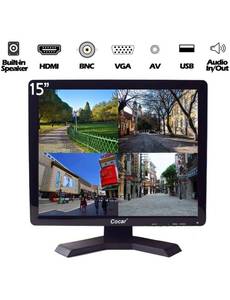 lot 10429 image: 15 Professional CCTV Monitor VGA HDMI AV BNC, 43 HD Display LCD Security Screen with USB Drive Player for Surveillance Camera STB PC 1024x768 Resolution Built-in Speaker Audio inOut