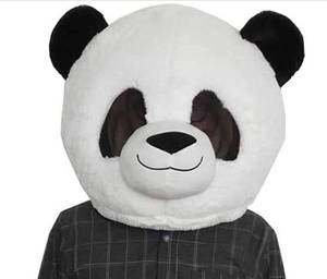 lot 10490 image: Plush Panda Head mask Adult Mascot Animal Head Mask Halloween White Birthday Party Costume