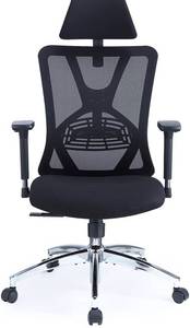 lot 10492 image: Ticova Ergonomic Office Chair - High Back Desk Chair with Adjustable Lumbar Support, Headrest & 3D Metal Armrest - 130° Rocking Mesh Computer Chair