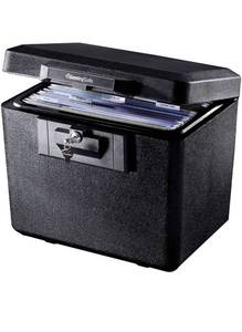lot 10499 image: SentrySafe 1170 Fireproof Box with Key Lock 0.61 Cubic Feet, Black