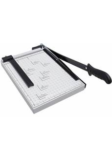lot 10510 image: PB PBell A4 Paper Cutter, Trimmer Guillotine Cutting Length with Safety Blade Lock, 12-Sheet Capacity, Professional Guillotine Paper Slicer Cutter for Office Home School (White)