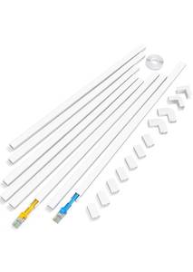 lot 10518 image: 125in Cord Hider - Yecaye One-Cord Channel Cable Concealer - Cord Cover Wall - Easy Install Cable Management System for Max 2 Small Wires.