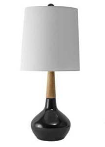 lot 10527 image: Sterling 25 in. Black Contemporary Table Lamp with Shade