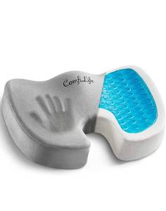 lot 10538 image: ComfiLife Gel Enhanced Seat Cushion Non-Slip Orthopedic Gel &amp Memory Foam Coccyx Cushion.