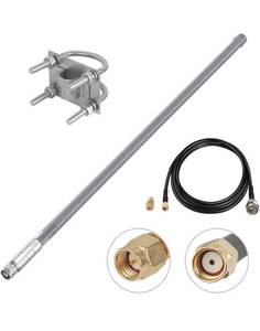 lot 10544 image: Nelawya 5.8 dBi LoRa Antenna 915Mhz Outdoor Indoor Omni-Directional Antenna with 10ft Ultra Low Loss KMR200 Cable for Nebra RAK RAK V2 Bobcat Syncrob Helium HNT Hotsport Miner, Grey