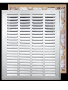 lot 10547 image: 20W x 30H Duct Opening Measurements Filter Included Steel Return Air Filter Grille Removable Door for 1 Filters, Vent Cover Grill, White. Retails $99