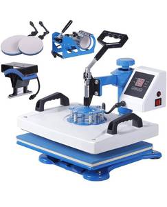 lot 10552 image: Angoo Upgraded 5 in 1 Heat Press, 12 x 15 360-degree Rotation Digital Combo Heat Press Machine Multifunctional Swing Away Heat Transfer Machine. Retails $212
