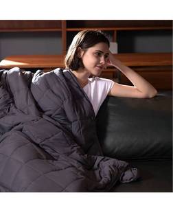 lot 10557 image: Syrinx Cooling Weighted Blanket Queen Size (15 Pounds 60x80 for Adult ), Breathable Fabric with Premium Glass Beads, Heavy Blanket Suit for Person About 140lbs, Dark Grey