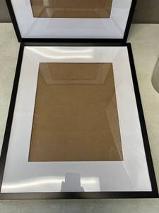 lot 10565 image: 20 and three-quarter by 16 and three-quarter picture frames set of two. black
