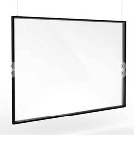 lot 10567 image: Adir Guard Framed Plexiglass Hanging Sneeze Guard Shield for Counter, Restaurant, Salon and Business Use, Hanging Protector, Heavy Duty Clear Acrylic, Reusable and Durable - 36 inch x 24 inch
