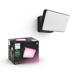 lot 8869 image: Philips - Hue White and Color Ambiance Discover Outdoor Floodlight - Black