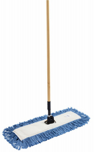 lot 8891 image: Rubbermaid Commercial Products 24 in Wood Handle Blended Dust Flat Mop