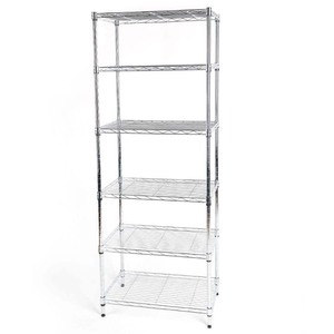 lot 8893 image: HDX Chrome 6-Tier Metal Wire Shelving Unit (24 in. W x 60 in. H x 14 in. D), Grey