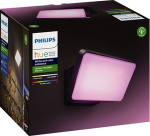 lot 8914 image: Philips - Hue White and Color Ambiance Discover Outdoor Floodlight - Black