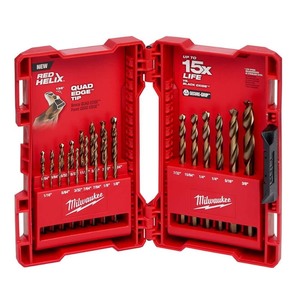 lot 8928 image: Milwaukee-48-89-2338 23 Piece RED HELIX Cobalt Drill Bit Set