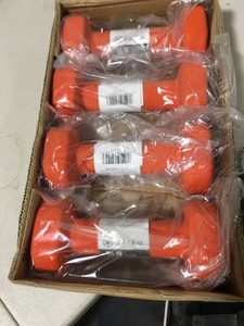 lot 8940 image: Gaiam Neoprene Dumbbell, Orange, 5 Lbs, SET OF 4