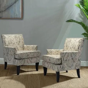 lot 8941 image: herrera armchair indigo and yellow multi floral