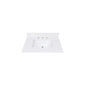 lot 8955 image: Home Decorators Collection 31 in. W x 22 in. D Quartz Vanity Top in White with White Basin