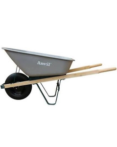 lot 8961 image: Anvil 6 cu. ft. Steel Wheelbarrow - flat tire might just need aired up