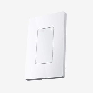 lot 8970 image: set of 2 Wyze Smart 15 Amp Programmable Touch and Push Button Light Switch, White - missing 2 screws on second one