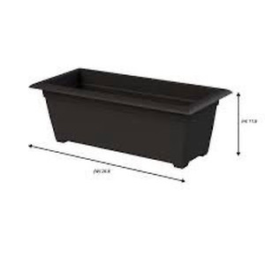 lot 8977 image: set of 2 Bloem Living 9.30 in. x 26.80 in. Black Plastic Window Box