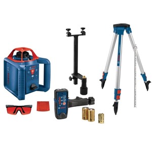 lot 8988 image: Bosch 800 ft. Rotary Laser Level Complete Kit Self Leveling with Hard Carrying Case