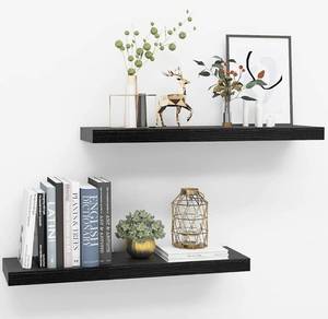 lot 100927 image: INHABIT UNION Black Walnut Floating Shelves for Wall��24in Wall Mounted Display Ledge Shelves Perfect for Bedroom, Bathroom, Living Room and Kitchen Decoration Storage