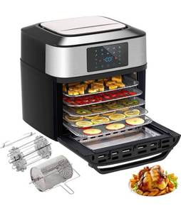 lot 100930 image: 10-in-1 Air Fryer Oven, 20 Quart Airfryer Toaster Oven Combo, 1800W Large Digital LED Screen Air Fryers, Large Capacity Countertop Convection Toaster Oven with Rotisserie Dehydrator, ETL Certified