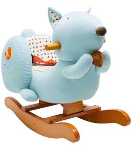lot 100932 image: labebe - Baby Rocking Horse, Kids Ride on Toy, Wooden Riding Horse for 6 Months Up Boy&Girl, ToddlerChild Outdoor&Indooor Toy Rocker, Plush Stuffed Animal Rocker Chair, Infant Gift - Blue Squirrel