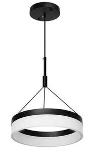 lot 100986 image: Modern Black LED Chandelier With Hanging Pendant Lighting Ceiling Light Fixtures For Living Room Dining Room Kitchen Island Bedroom