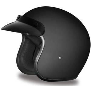 lot 101006 image: Daytona HELMETS Motorcycle Open Face Helmet Cruiser- Dull Black 100% DOT Approved