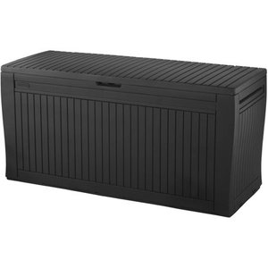 lot 22093 image: Keter Comfy 71-Gal Outdoor Deck Box, Espresso Brown
