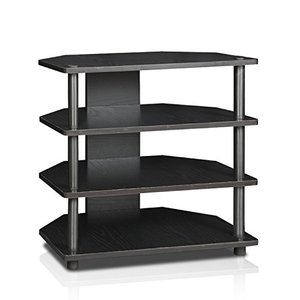 lot 22095 image: Furinno Turn-N-Tube Easy Assembly 4-Tier Petite Entertainment Center  TV Stand  TV Unit  TV Desk, Blackwood