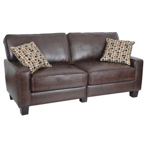 lot 22124 image: Serta RTA Palisades Collection 73 Sofa in Kingston Chestnut Retail$427.49
