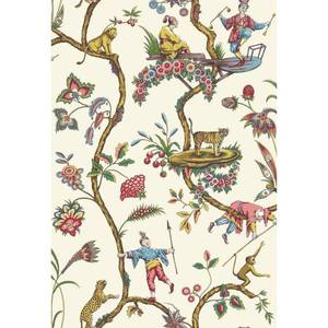 lot 22147 image: WallPops White Chinoise Exotique Scalamandre Self Adhesive Wallpaper