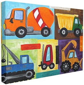 lot 22159 image: Stupell Industries Construction Trucks Set Canvas Wall Art, 24 x 30, Design by Artist nJoyArt