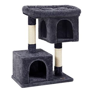lot 40190 image: FEANDREA Cat Tree for Large Cats, Cat Tower 2 Cozy Plush Condos and Sisal Posts UPCT61G