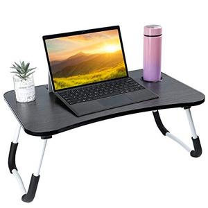 lot 40194 image: Portable Foldable Stable Non-assembly Laptop Table, Folding Table Notebook Stand Reading Holder with Cup Holder for Breakfast, Reading Books, Watching Movies on BedSofaFloor