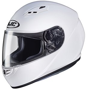 lot 40199 image: HJC Helmets 130-144 CS-R3 Unisex-Adult Full Face Solid Motorcycle Helmet (White, Large)