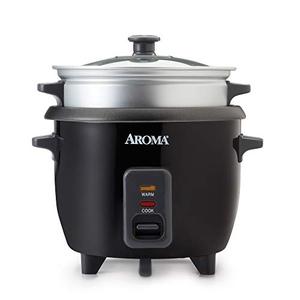 lot 40215 image: Aroma Housewares ARC-363-1NGB 3 Uncooked6 Cups Cooked Rice Cooker, Steamer, Multicooker, 2-6 cups, Silver