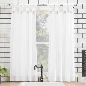 lot 40234 image: Archaeo Washed Cotton Twist Tab Kitchen Curtain Tier Pair - 52 x 45