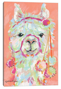 lot 40172 image: iCanvas Llama Love by Jessica Mingo Canvas Print