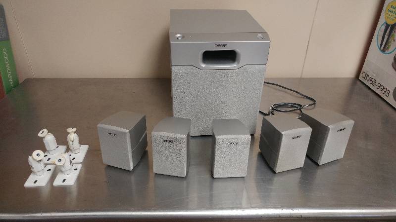 lot 95 image: Sony Subwoofer and Satellite Speakers with Wall Mounts